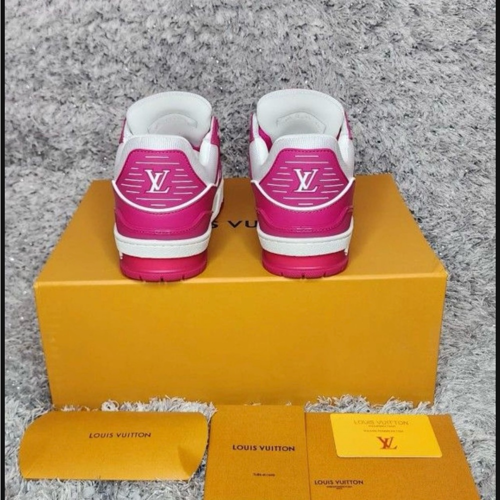 Louis Vuitton Fuchsia and White Sneakers
